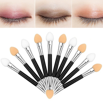 10pcs Eyeshadow Applicator Pro Sponge Double Ended Make Up Supplies Portable Eye Shadow Brushes Nail Mirror Powder Brush