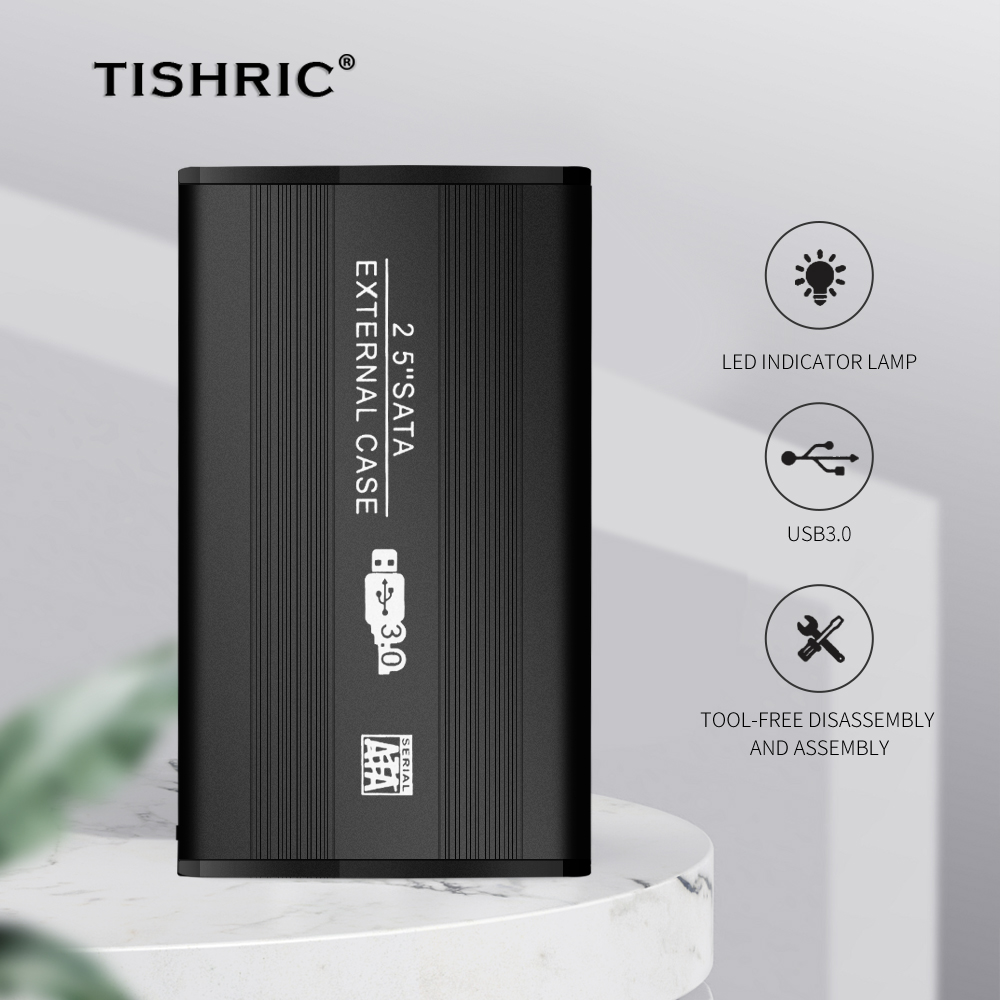 TISHRIC Hdd Case For Hard Drive Box 2.5 Case Hdd Enclosure Usb 3.0 To Sata External Hard Drive Case Hdd Box Hard Disk Enclosure