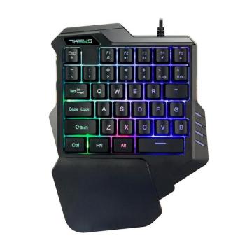 One-Handed Left Hand Mechanical Wired Gaming Keyboard LED RGB Backlight Gaming Keypad Game Controller Computer Peripherals