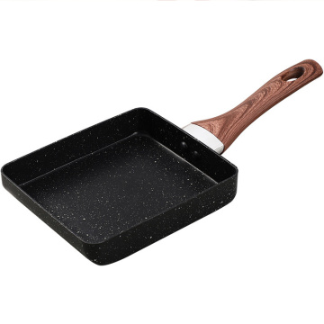 Japanese Style Flat-Bottomed Square Non-Stick Pan, Stainless Steel Aluminum Alloy Omelette Pan, Induction Cooker, Gas Stove