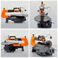 Electric Scroll Saw 16 inch Speed Variable Jig Saw 220V Woodworking DIY Table Angle Cutting Curve Saw with 10 Blades SSA16L-VR