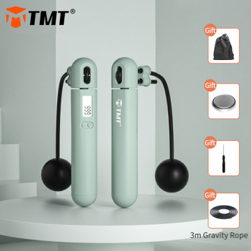 TMT Electronic Jump Rope with counter Speed Wireless Skipping Adjustable Crossfit Anti-Slip Handle for Workout Jumping Training