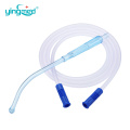 Medical yankauer suction handle with connecting tube