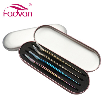 Fadvan Eyelash Tweezers Box Makeup Tools Storage Case Stainless Steel Tinplate Empty Silver Colored Boxes