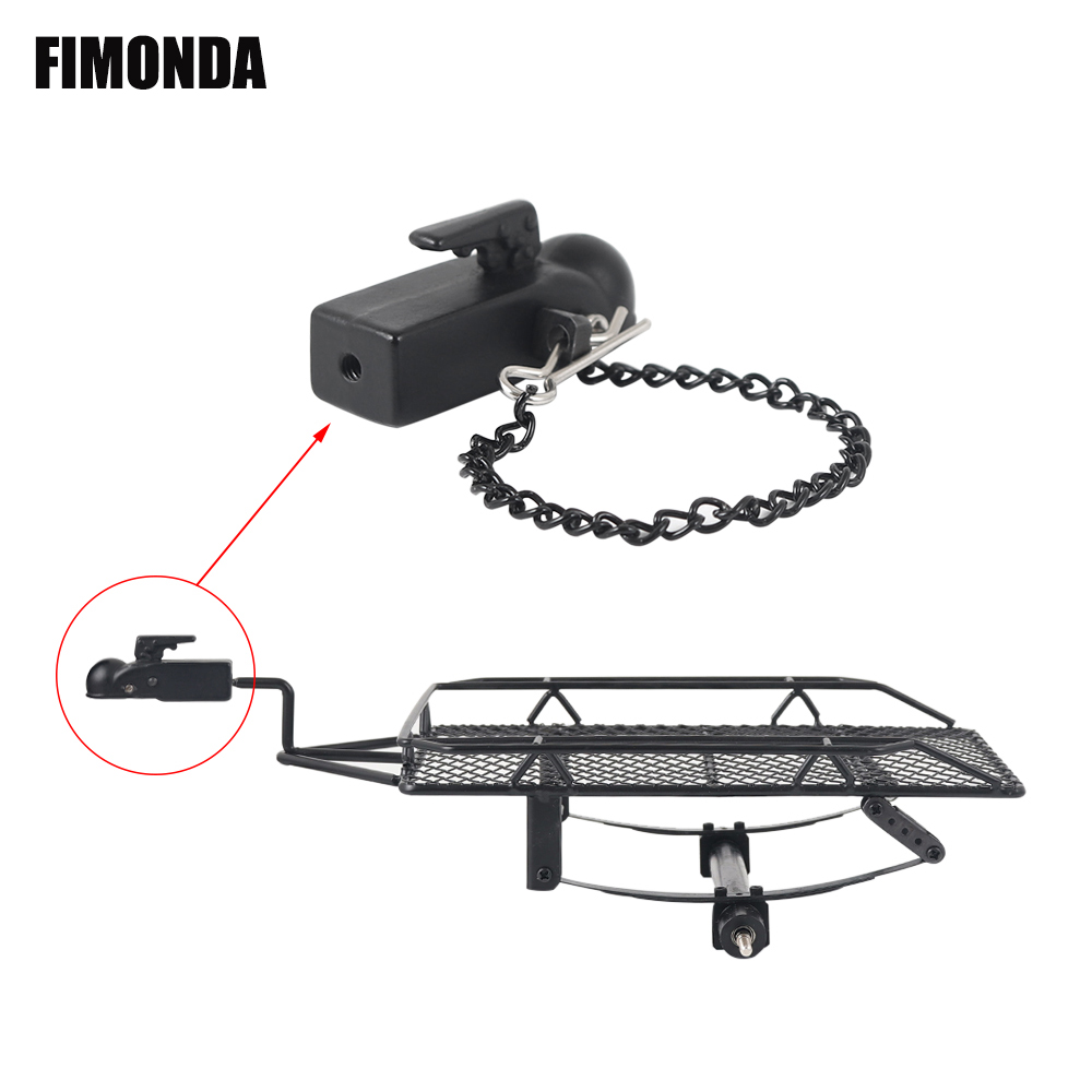 FIMONDA Metal Adjustable Trailer Hitch Mount for 1/10 RC Crawler Traxxas TRX4 Axial SCX10 90046 Redcat GEN 8 Scout II CC01 TF2