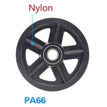 2Pcs pcs 15*120*16.5mm groove U-shaped nylon wheel for American barn door, 6002RS bearing pulley/track overhead crane/guide whee