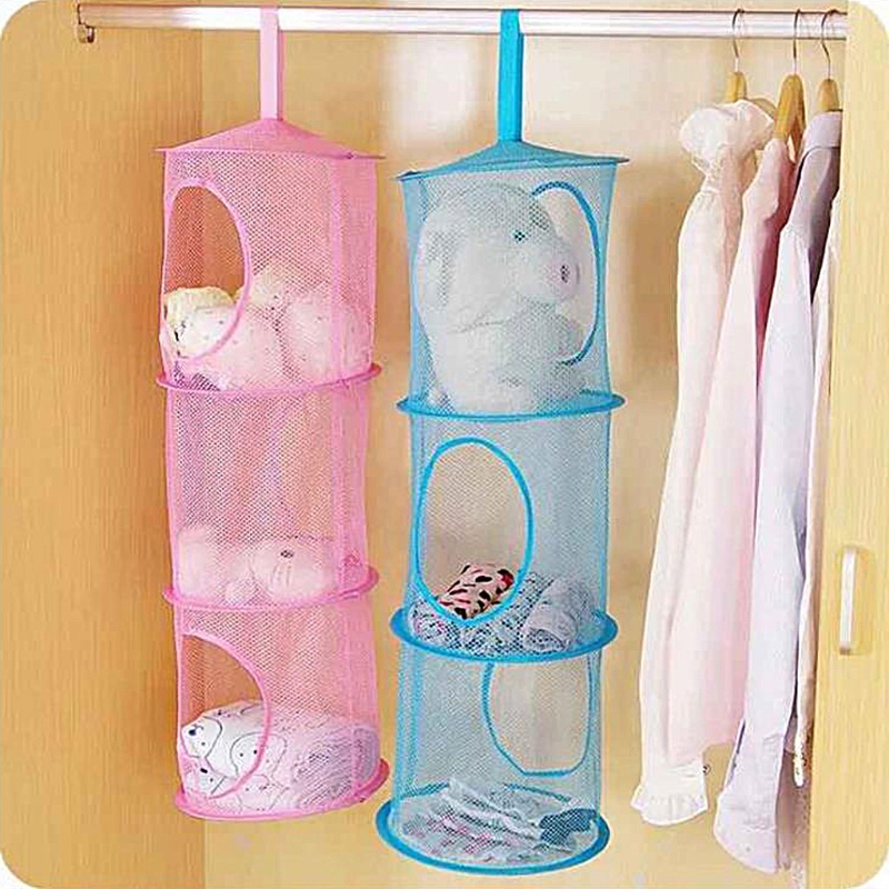 2020 New 3 Shelf Net Kids Toy Organizer Bag Home Mesh Hanging Storage Bedroom Wall Door Closet