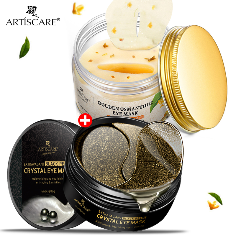 ARTISCARE Gold Osmanthus/ Black Pearl Crystal Collagen Eye Patches Improve Dark Circles Anti Wrinkle Eye Bag Sleeping Eye Mask