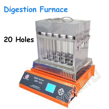 20 Holes Intelligent Digestion Furnace Boiler LCD Display Aluminum Ingots Over Temperature Double Protection Protein Tester