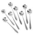 8 Pieces Stainless Steel Creative Flower Coffee Spoon Tableware Tea Spoons Ice Cream Spoon Set 4 Colors for opetion