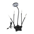 3X LED Lights Lamp nifier Five-Star Aluminum Alloy Base Soldering Stand Third Helping Hand Welding Holder Tool