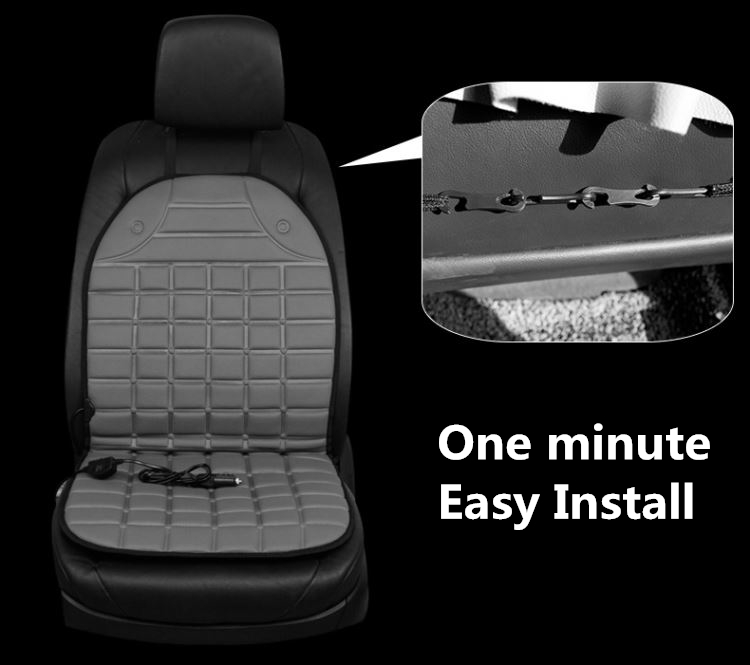 12V Only Electric Heated Car Seat Cushion Adjustable Temperature Winter Car Seat Pad Car Heated Seat Covers Universal Conjoined