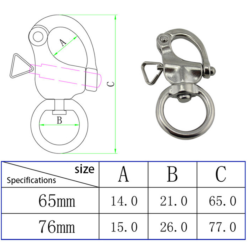 Round Stainless Steel Quick Release Swivel Shackle Mayitr Marine Boat Anchor Chain Eye Shackle Swivel Snap Hook Hardware