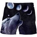 Wolf Starry Sky Streetwear Shorts Boys Shorts Kids cool Shorts 3D printing Children Summer Shorts Casual Pants Comfortable