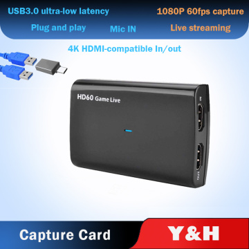 4K 30HZ Loop Out HDMI to USB 3.0 1080P 60FPS Video Capture Card Grabber For XBOX PS4 Game TV Box Recording Camera Live Streaming