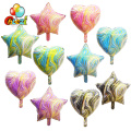 50pcs 18inch Marble texture Agate Foil Balloon Star Heart Helium balloon Wedding Decorations Globos Birthday Party baby shower