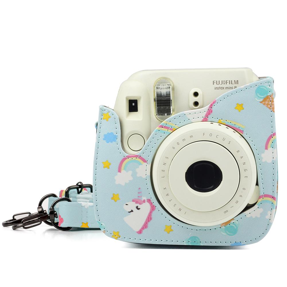 Fuji Fujifilm Instax Mini 9 Mini 8 Camera Bag PU Leather Instant Camera Accessories Shoulder Bag Protector Cover Case With Strap