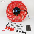 Universal 12 Inch 12V 80W 2100RPM Straight Black Blade Electric Cooling Radiator Fan Kit+The fan frame