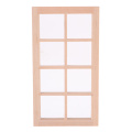 Unpainted Wooden Miniature 8-Pane Frame Door Window Frame Parts 1/12 Dolls House DIY Decor Children Hands-On Toy