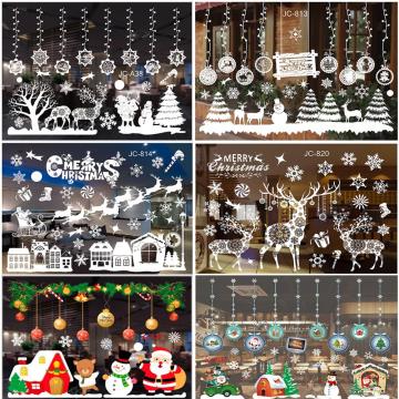 PATIMATE Christmas Windows Wall Stickers Merry Christmas Decoration For Home Christmas Decor 2019 Navidad Supplies New Year 2020