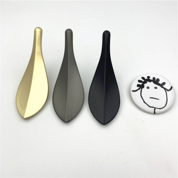 LCH Nordic Style Brass Color Gold Leaf shaped hole pitch 32mm Cabinet Knob Door Pull Furniture Handles Simple Life Gold Knob