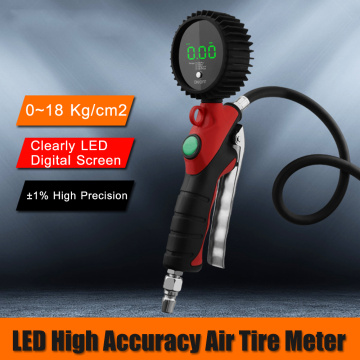 Pressure Gauge LED Backlight Display Tire Inflating Gauge Digital Display Tyre Inflatable Gun Tire Inflator LED Pressure Gauge