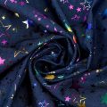 CheerBows Soft Cotton Denim Fabric Colorful Stars Printed Patchwork Materials DIY Dress Clothes Skirt Sewing Craftl 45*145cm 1Pc