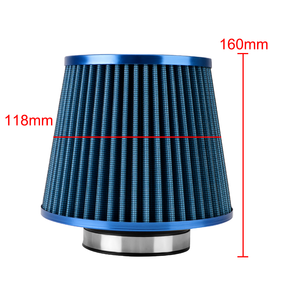 76MM 3 Inch High Flow Cold Air Intake Filter Universal Induction Kit Car Accessories Car Air Filters Sport Power Mesh Cone