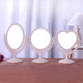 Double Sided Make Up Cosmetic Heart-shaped Mirror Shaving Bath Table On Stand