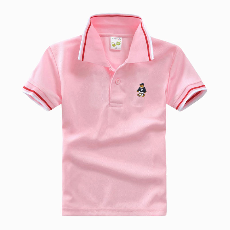 High quality 3-12 year old boy polo shirt short sleeve shirt lapel striped cotton children's T shirt various colors optional