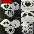 6Pcs/set Cookie Stencil for Valentine's Day Series Propose Marriage Cake Stencil Wedding Cake And Cupcake Decorating Tool