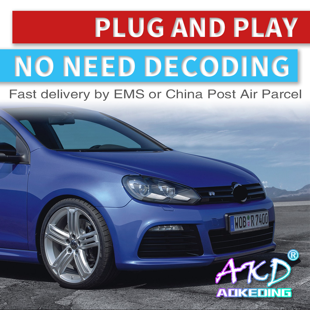 AKD tuning cars Headlight For VW Golk6 Golf 6 MK6 R20 Headlights LED DRL Running lights Bi-Xenon Beam Fog lights angel eyes Auto