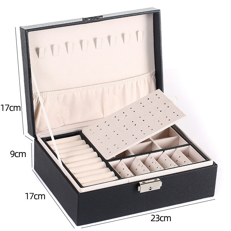 PU Leather Jewelry Storage Box Portable European-Style Multi-Function Packaging Box With Drawer Winter Gift