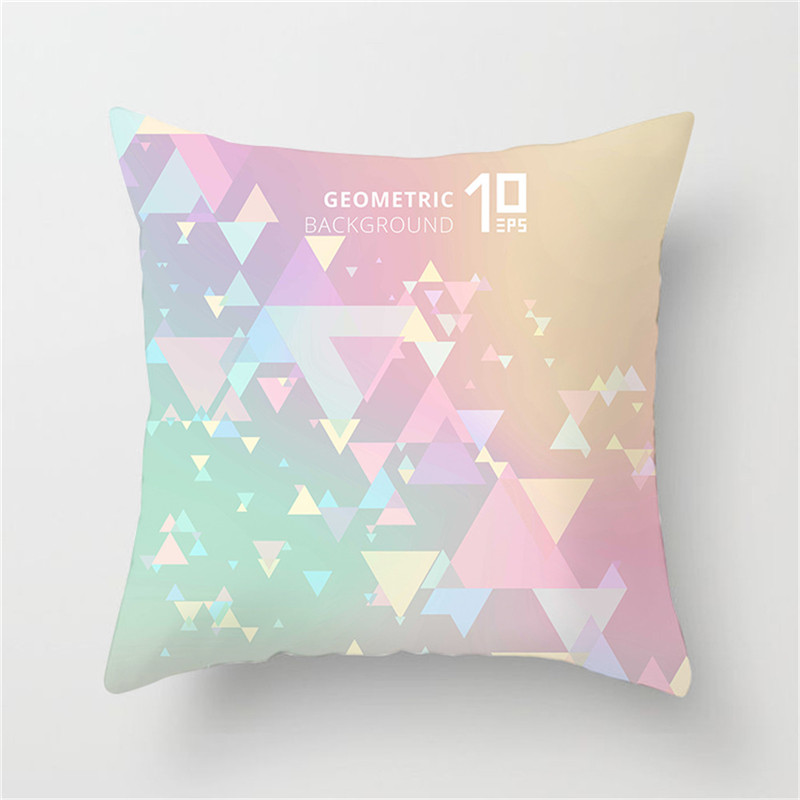 Fuwatacchi Geometric Cushion Covers Yellow Striped Diamond Pillow Cover for Soft Car Chair Rainbow Pillowcase 45*45cm Double