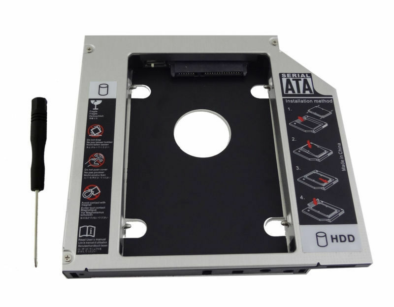 WZSM New 2nd HDD SSD Hard Drive Caddy Adapter frame for HP EliteBook 8560w 8570w 8760w 8770w Removable Faceplate
