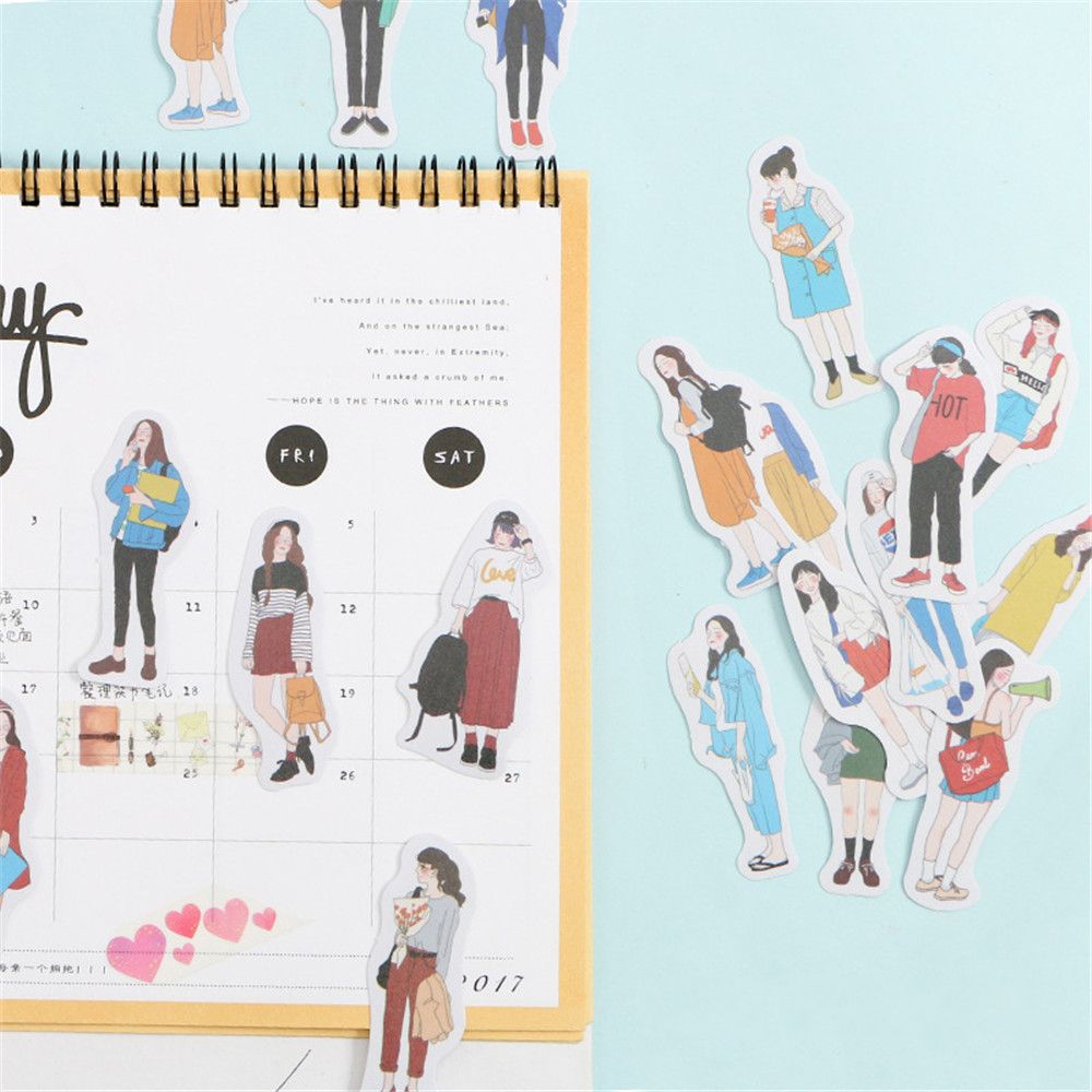 40pcs/pack Me and My Cat Stickers Decorative Stationery Craft Stickers Scrapbooking DIY Sticky Label School Office Supplies