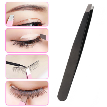 1pcs Eyebrow Tweezer Eyelash Clip Slanted Puller Stainless Steel Eye Brow Clips Face Hair Removal Eye Brow Trimmer Beauty Makeup