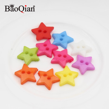 100Pcs 12mm Mixed Color Star 2 Hole Plastic Resin Button Fit clothing Sewing Scrapbooking Apparel Crafts Diy Decoration