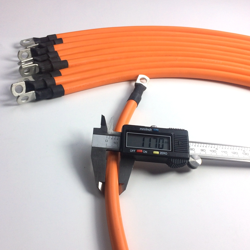 1pcs High Quality 2 AWG Pure Copper Wire Battery Connection Cable 35cm Length 25mm2 Battery Fast Connection Terminals Cables