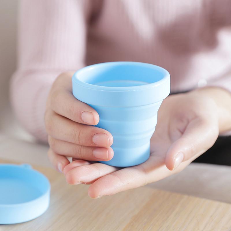 Hot Sale Protable Solid Color Water Silicone Cups Folding Gargle Cup For Outdoor Travel Drinkware Tools Durable Home Accessories