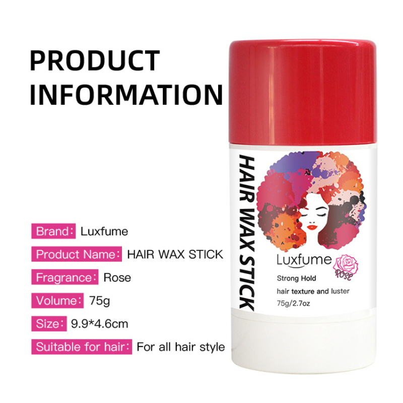 75g Broken Hair Finishing Cream Hair Wax Stick Broken Hair Styling Long Lasting Non-greasy Flavor Rose Hair Wax