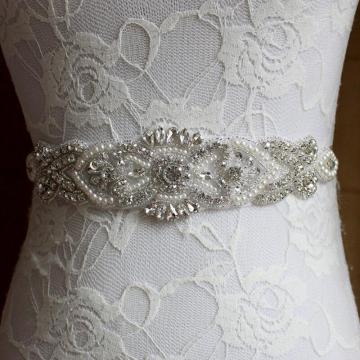 SLBRIDAL Wedding Accessories Crystal Wedding Belt Satin Rhinestone Evening Prom Dress Belt Bridal Ribbon Sash Bridesmaids Women