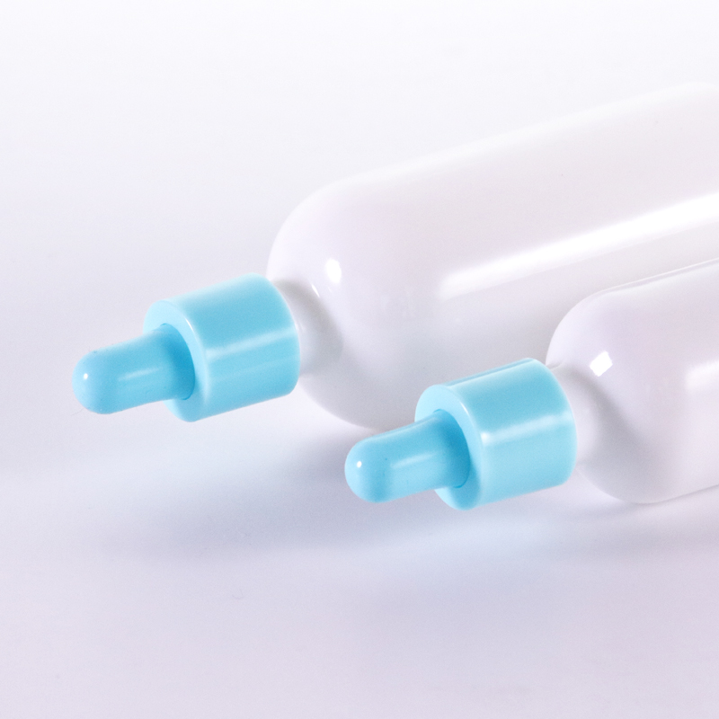 Opal White Glass Bottle With Sky Blue Dropper5 Jpg