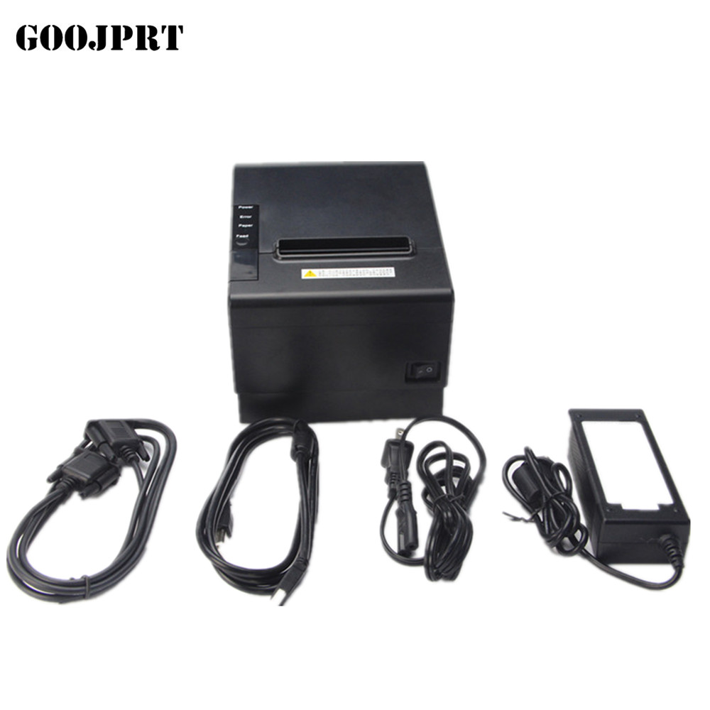 80mm receipt POS printer Automatic cutter bill Thermal printer USB Ethernet Serial Three ports are integrated in one printer