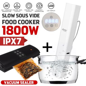 1800W IPX7 Waterproof Sous Vide Cooker Vacuum Slow Cooker Immersion Circulator Digital Display and Vacuum Air Sealing System