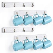 Wall Mounted Mug Organizer with 16 Hooks