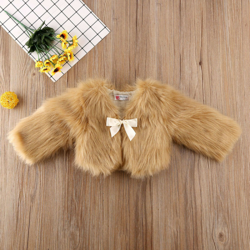 Baby princess Vests Baby Kids Girls Faux Fur Vest Waistcoat Warm Winter Coats Tops Outwear Jacket Size 2-6Y