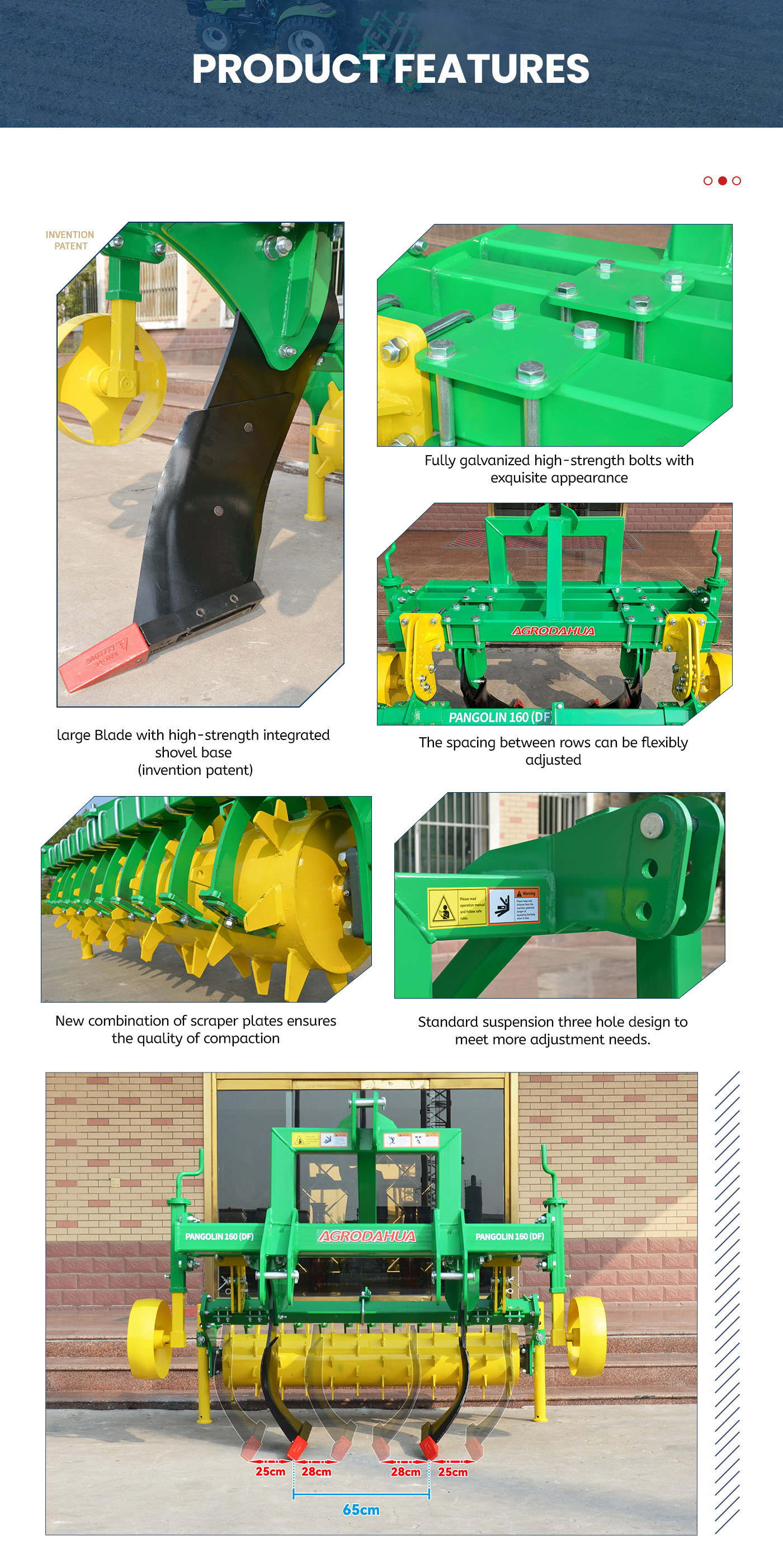 Deep loosening machine used with small horsepower tractor