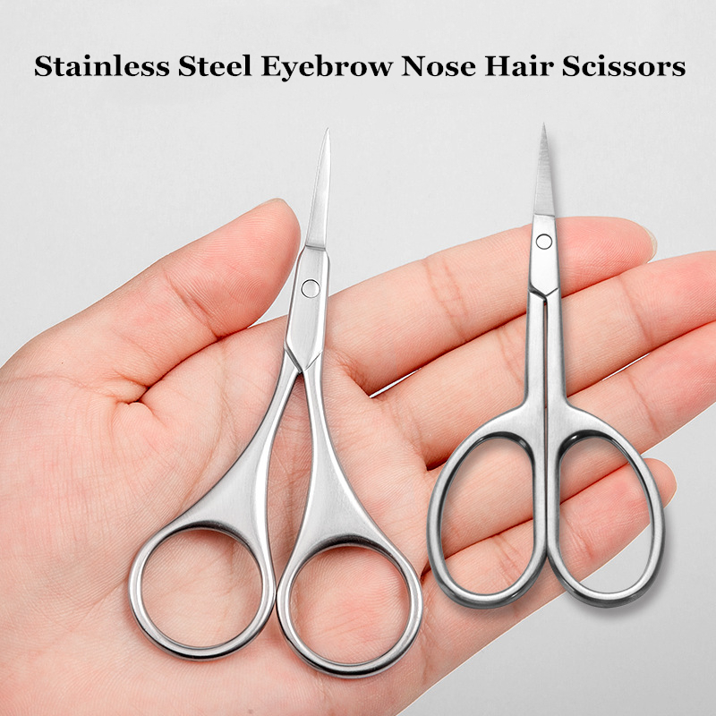 Stainless Steel Eyebrow Nose Hair Scissors Safety Beauty Scissors Makeup Beauty Tool Eyebrow Scissor Manicure Scissor G0915
