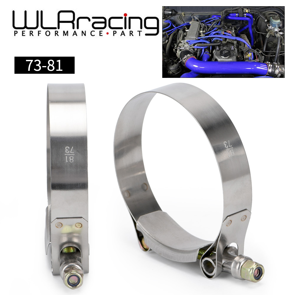 WLR - (2PCS/LOT) 2.75" CLAMPS 73MM-81MM STAINLESS SILICONE TURBO HOSE COUPLER T BOLT CLAMP KIT HIGH QUALITY SS304 WLR5253
